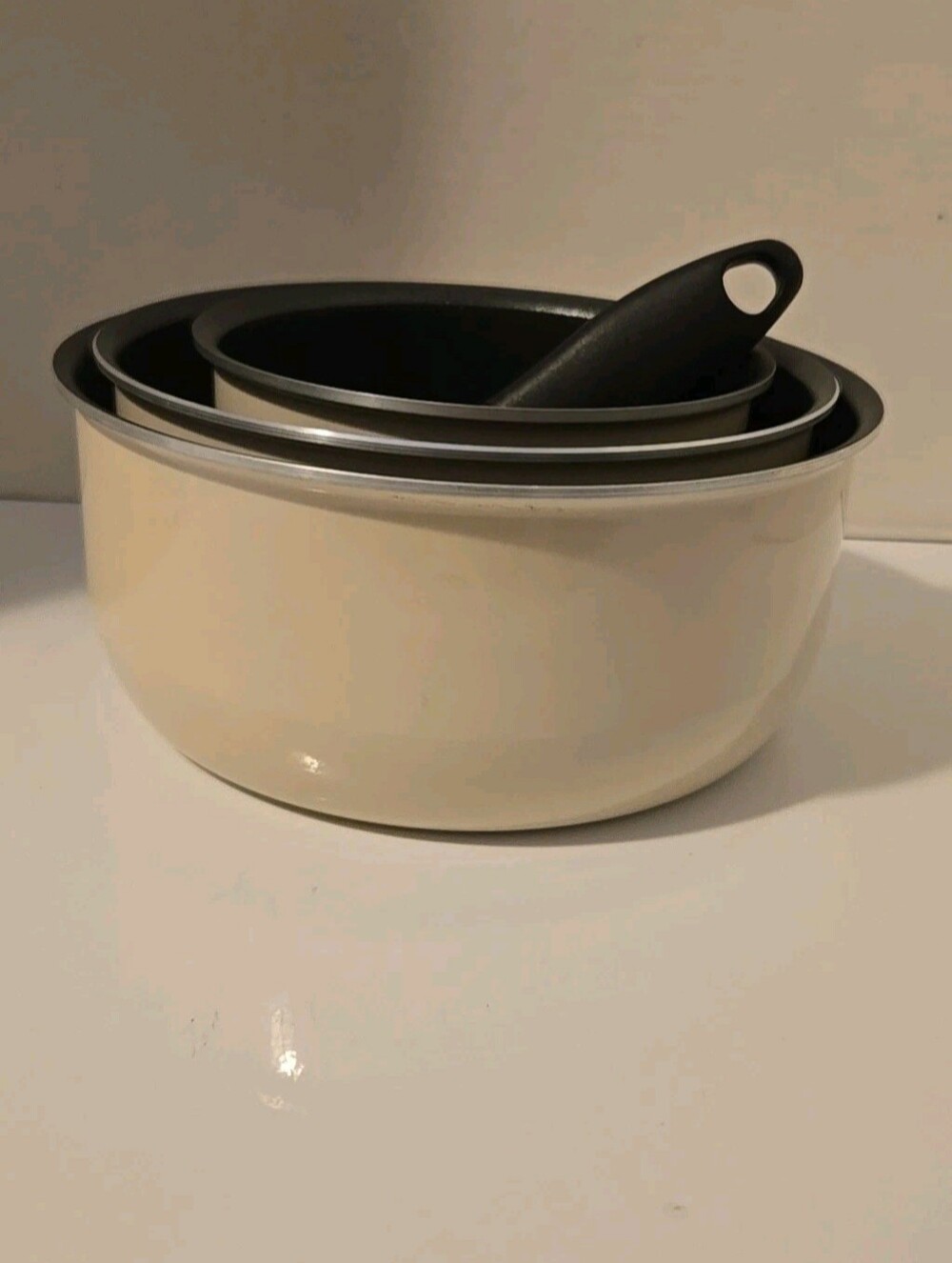 TFAL COOKWARE POT SET INGENIO ARMARAL CREAM 4 PIECE SRT OVEN SAFE MADE IN FRANCE